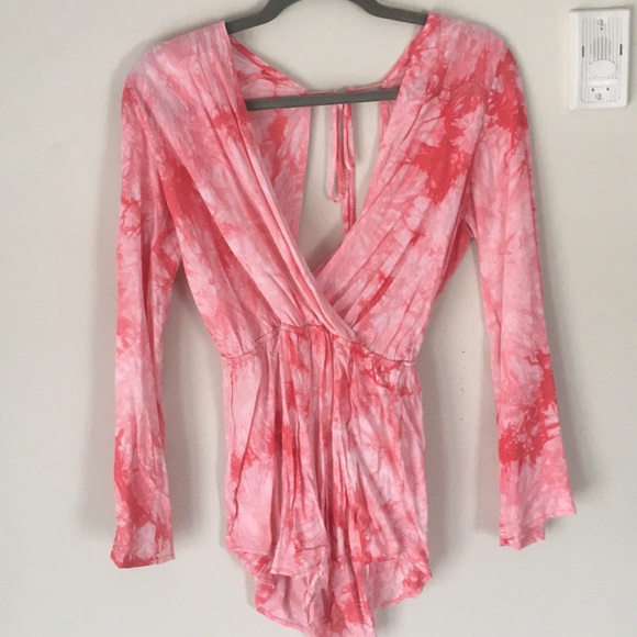 Planet Blue Dresses & Skirts - Pink Tie-Dyed Romper